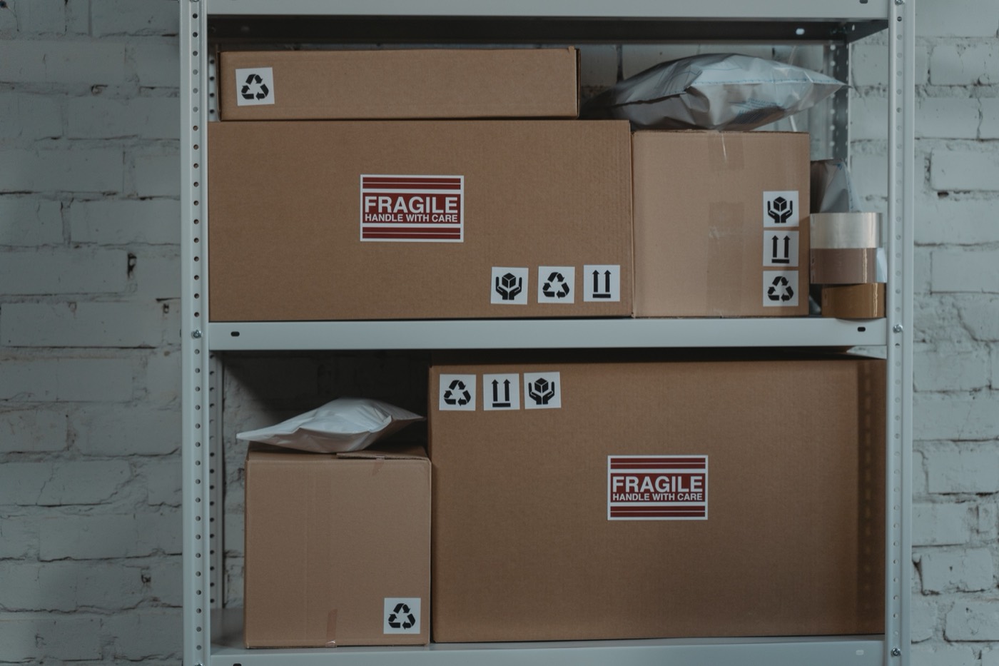 E-commerce parcels ready to ship
